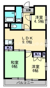 岡山市北区京橋町のマンションの間取り