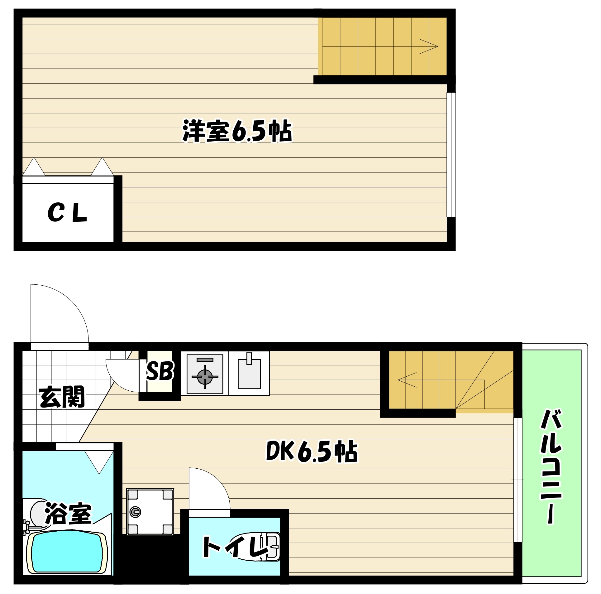 大阪市淀川区西中島のマンションの間取り