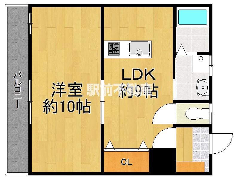 久留米市三潴町西牟田のマンションの間取り