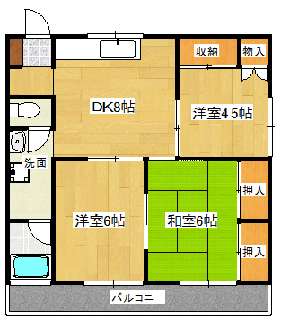 長田コーポ1F東の間取り