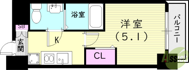 尼崎市立花町のマンションの間取り