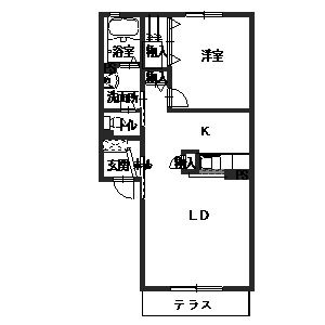 相生市池之内のアパートの間取り