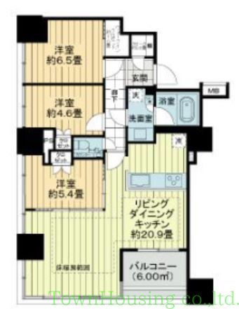 港区海岸のマンションの間取り