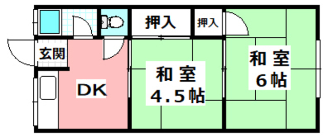 茨木市美沢町のアパートの間取り