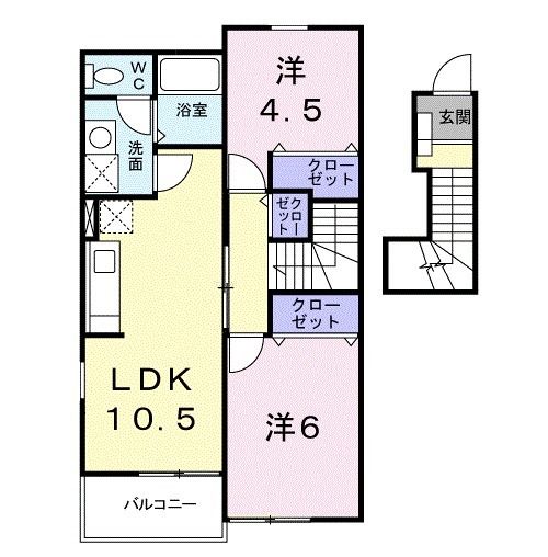 土岐市下石町のアパートの間取り