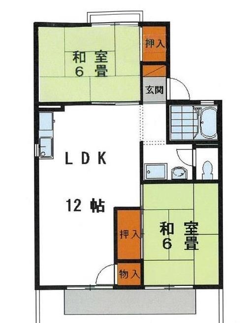 姫路市飾磨区清水のアパートの間取り