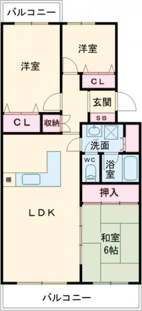 コープ野村香椎駅東B棟の間取り