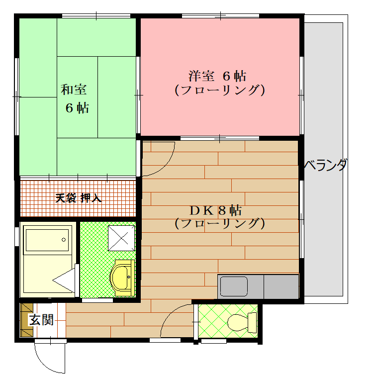 大塚ハイツ　A棟の間取り