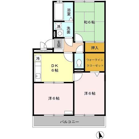 堺市堺区中三国ヶ丘町のアパートの間取り