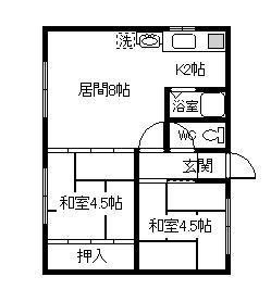 末広寿コーポＡの間取り