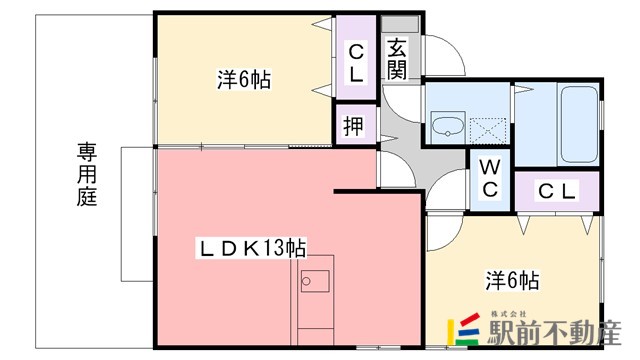 三井郡大刀洗町大字高樋のアパートの間取り