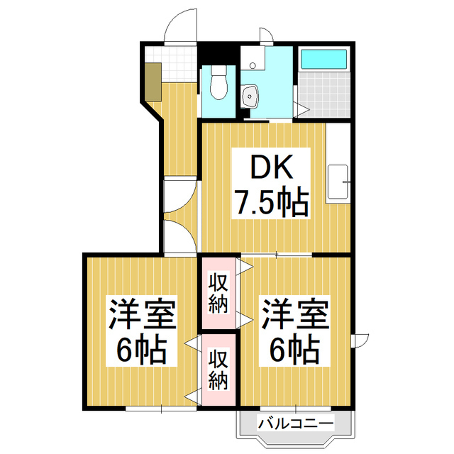 【安曇野市豊科のアパートの間取り】