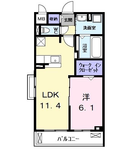 名古屋市中村区藤江町のアパートの間取り