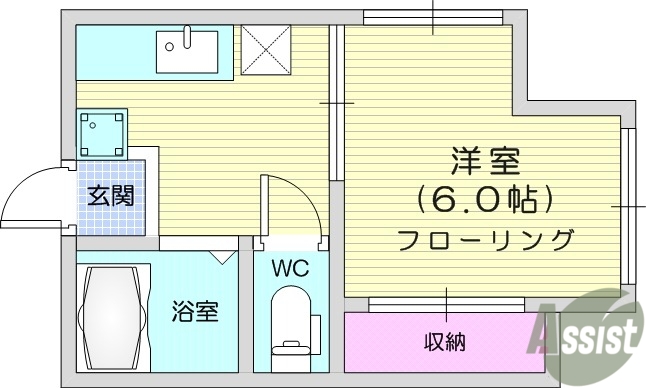 仙台市宮城野区平成のアパートの間取り