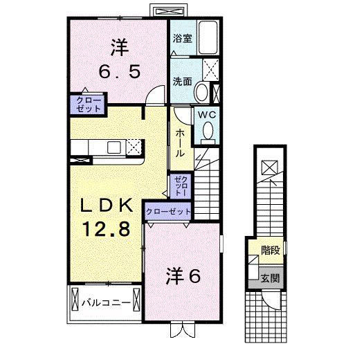 東広島市西条町寺家のアパートの間取り