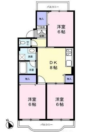 横浜市戸塚区名瀬町のマンションの間取り