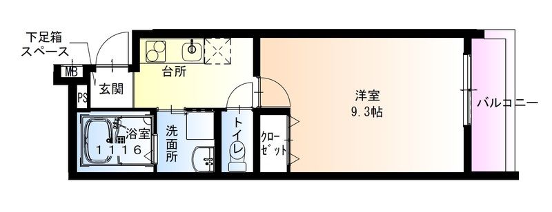 大阪市住之江区西住之江のアパートの間取り