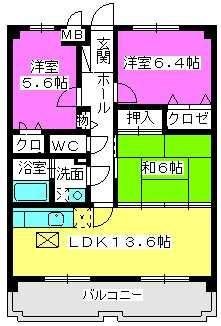 福岡市西区今宿青木のマンションの間取り