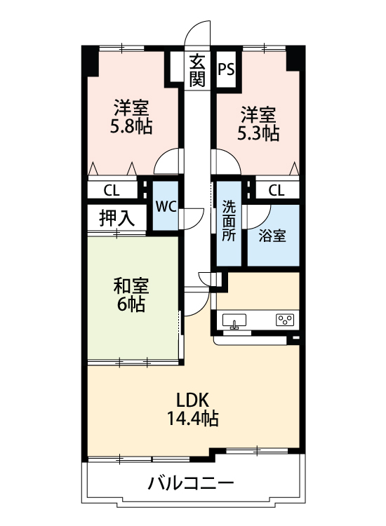 刈谷市相生町のマンションの間取り