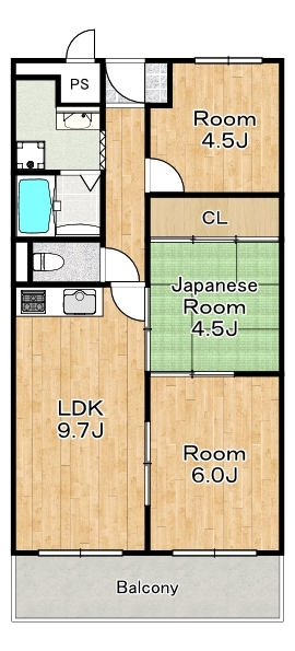 日商岩井泉尾マンションの間取り