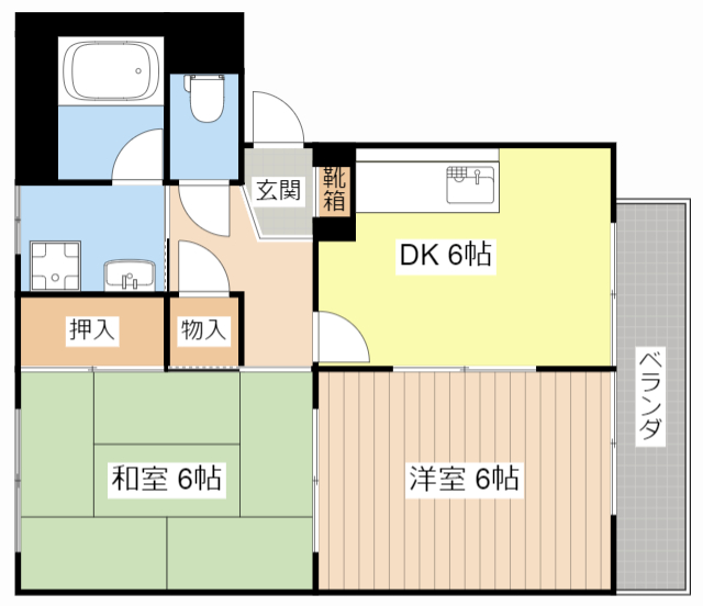 甲賀市甲賀町大原市場のアパートの間取り