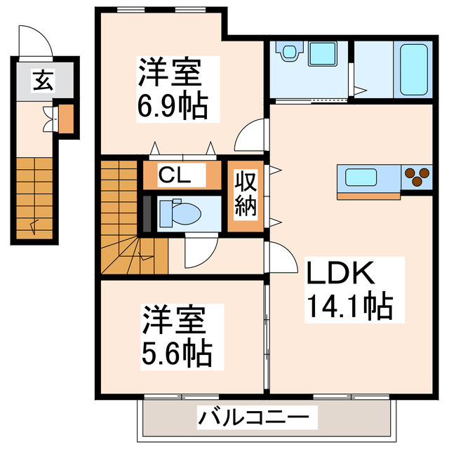 アムール壱・弐番館（富合町）の間取り