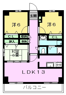 【エトワールマンション菊陽の間取り】