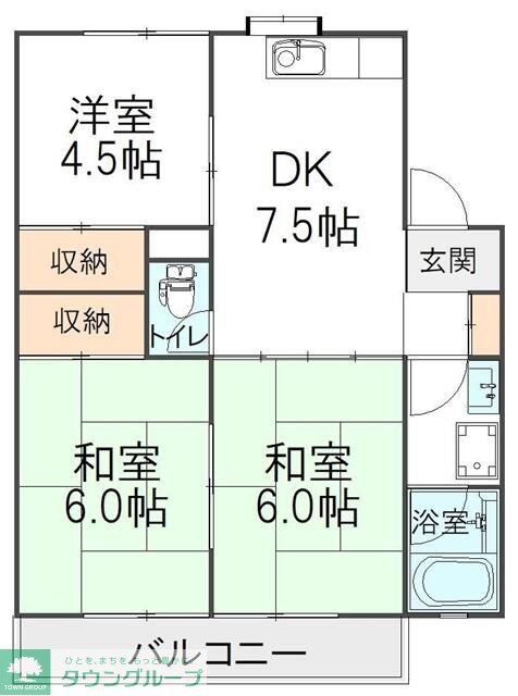 我孫子市高野山のアパートの間取り