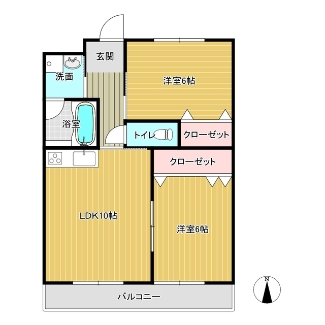 ウイング２１東一宮Ｂ棟の間取り