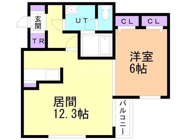 函館市弁天町のアパートの間取り