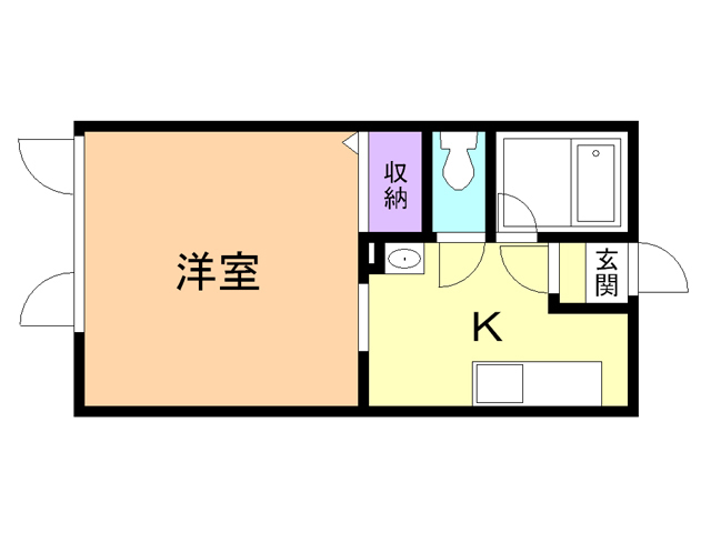 苫小牧市もえぎ町のアパートの間取り