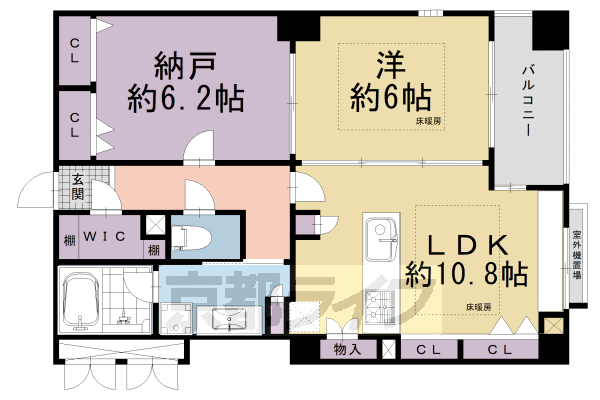 京都市中京区壺屋町のマンションの間取り