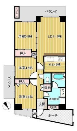 松戸市栄町のマンションの間取り