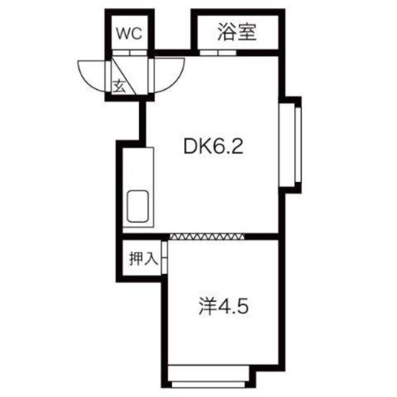 札幌市南区澄川五条のアパートの間取り