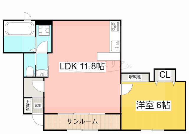 豊川市美園のアパートの間取り