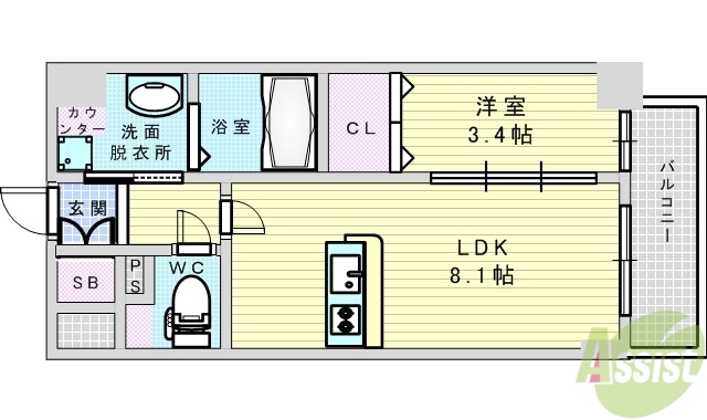 プレサンス新大阪ジェイズの間取り