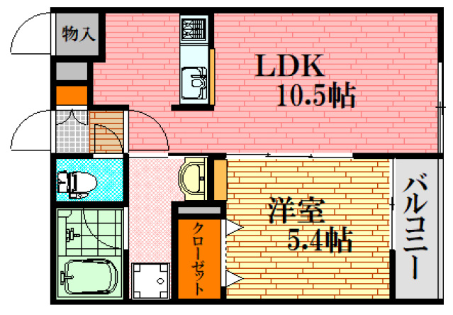 三次市十日市東のアパートの間取り