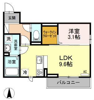 神奈川県小田原市南鴨宮３（アパート）の賃貸物件の間取り