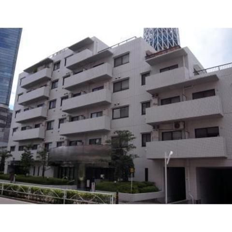 建物外観　総タイル張りの迫力ある外観