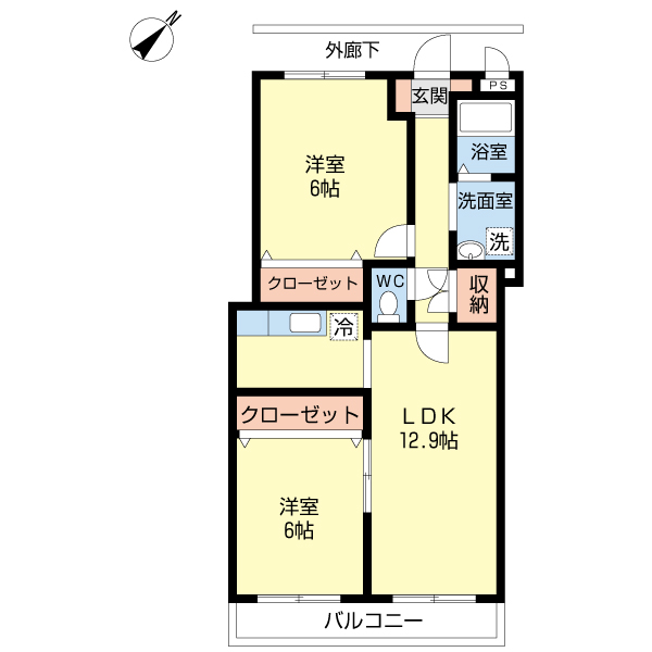 サンライズ江口6の間取り写真
