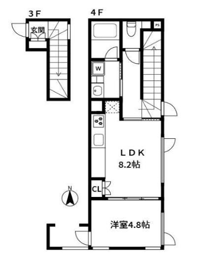 東京メトロ丸ノ内線 池袋駅 徒歩10分 4階建 築9年の間取り写真