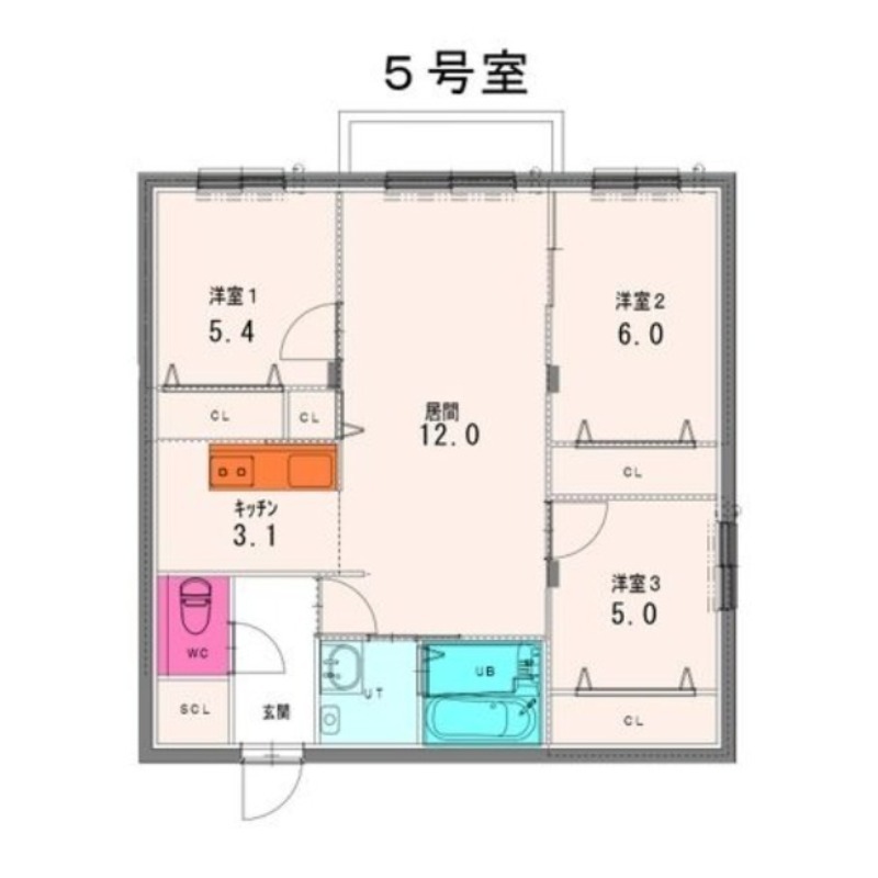 札幌市中央区宮の森二条のマンションの間取り