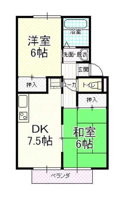 レントス警固町B棟の間取り