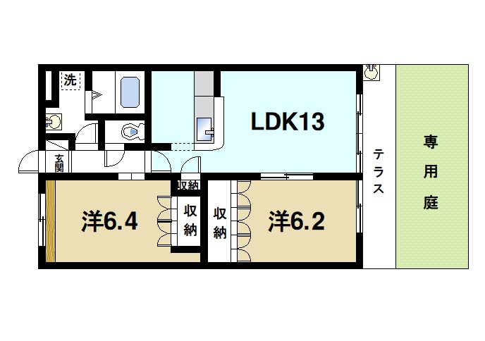 グランディール四条Bの間取り