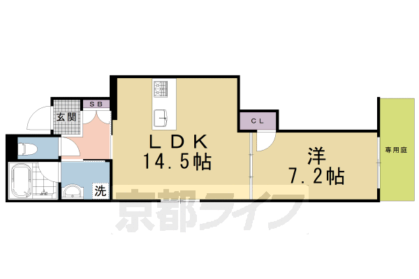 京都市下京区突抜１丁目のマンションの間取り