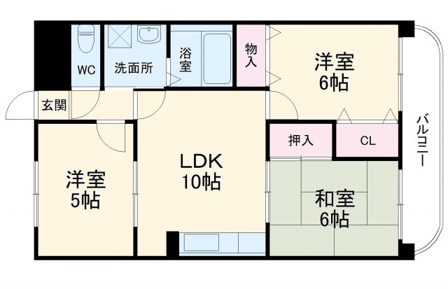 豊中市西泉丘のマンションの間取り