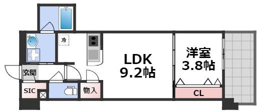 RJRプレシア南堀江の間取り