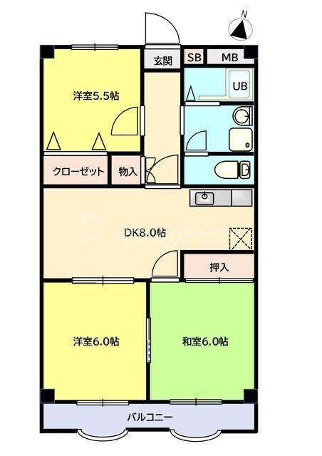 さいたま市北区植竹町のマンションの間取り