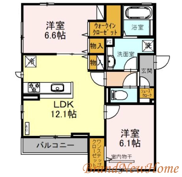 【堺市堺区向陵西町のアパートの間取り】