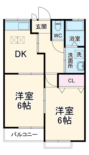 千葉市稲毛区黒砂台のアパートの間取り